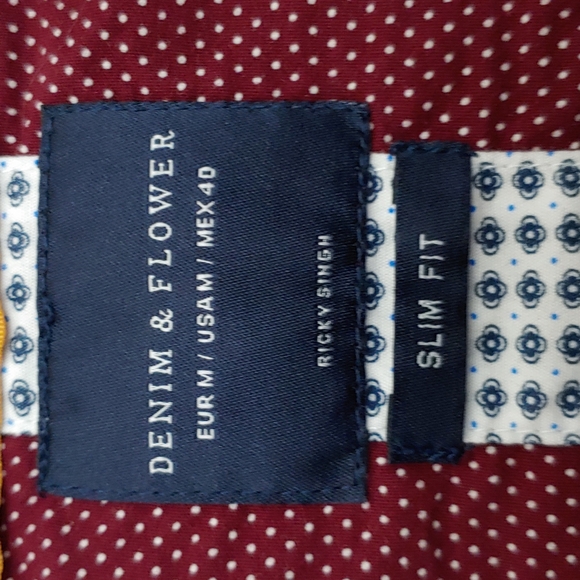 Denim & Flower Men's Size Medium Short Sleeve Button Down - Picture 6 of 6